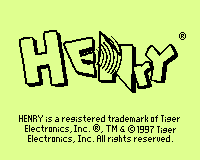 Henry title screen for Game.Com